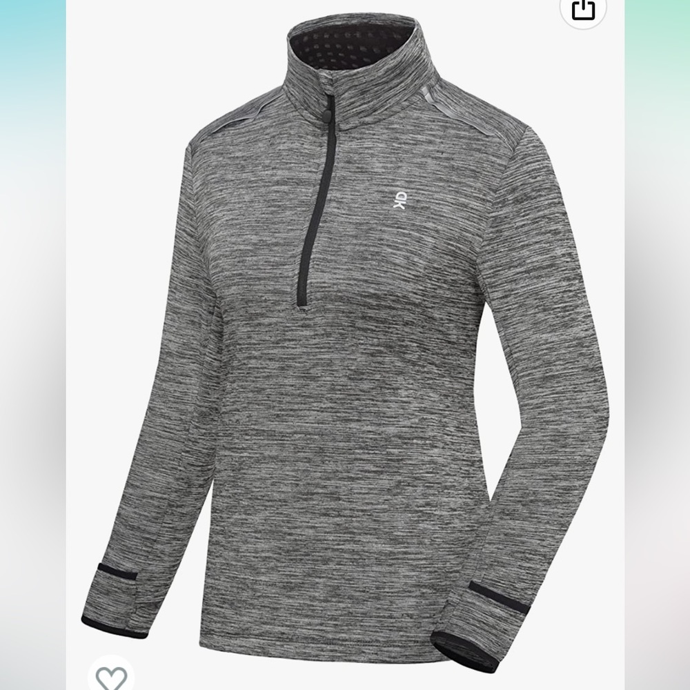 NWOT Little Donkey Andy Women's Half Zip Athletic Pullover Shirt Long Sleeve